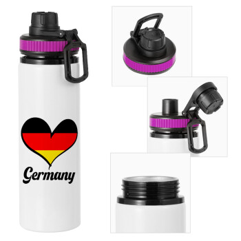 Germany flag, Metallic water bottle with safety lid, 850ml aluminum