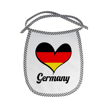 Germany flag, Σαλιάρα μωρού αλέκιαστη με κορδόνι Μαύρη