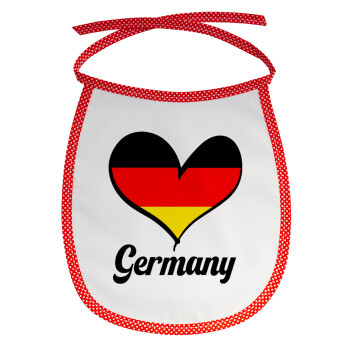 Germany flag, Σαλιάρα μωρού αλέκιαστη με κορδόνι Κόκκινη