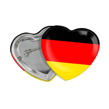 Germany flag, Κονκάρδα παραμάνα καρδιά (57x52mm)