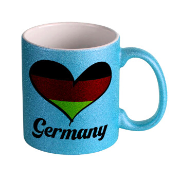 Germany flag, Κούπα Σιέλ Glitter που γυαλίζει, κεραμική, 330ml