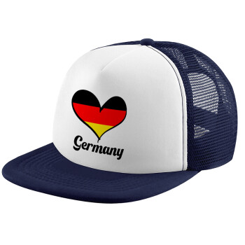 Germany flag, Καπέλο Ενηλίκων Soft Trucker με Δίχτυ Dark Blue/White (POLYESTER, ΕΝΗΛΙΚΩΝ, UNISEX, ONE SIZE)