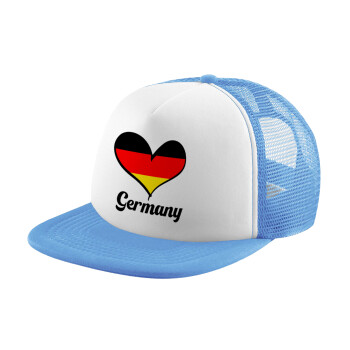 Germany flag, Καπέλο Soft Trucker με Δίχτυ Γαλάζιο/Λευκό