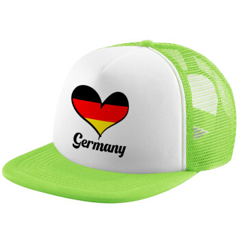 Germany flag, Καπέλο Soft Trucker με Δίχτυ Πράσινο/Λευκό