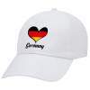 Germany flag, Καπέλο ενηλίκων Jockey Λευκό (snapback, 5-φύλλο, unisex)