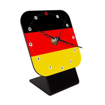 Germany flag, Επιτραπέζιο ρολόι ξύλινο με δείκτες (10cm)