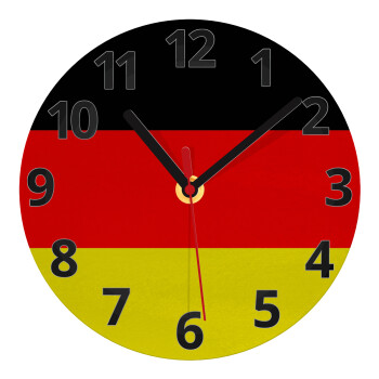 Germany flag, Ρολόι τοίχου γυάλινο (20cm)