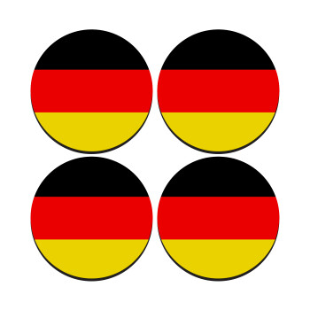 Germany flag, ΣΕΤ 4 Σουβέρ ξύλινα στρογγυλά (9cm)