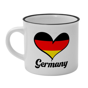 Germany flag, Κούπα κεραμική vintage Λευκή/Μαύρη 230ml