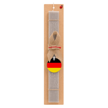 Germany flag, Easter Set, wooden keychain & scented Easter candle flat (30cm) (GRAY)