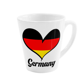Germany flag, Κούπα κωνική Latte Λευκή, κεραμική, 300ml