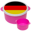 Germany flag, ΡΟΖ παιδικό δοχείο φαγητού (lunchbox) πλαστικό (BPA-FREE) Lunch Βox M16 x Π16 x Υ8cm
