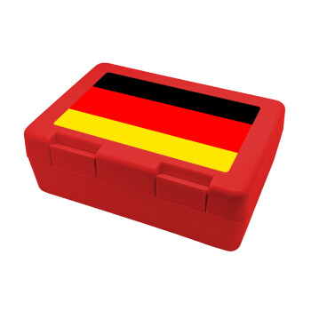 Germany flag, Παιδικό δοχείο κολατσιού ΚΟΚΚΙΝΟ 185x128x65mm (BPA free πλαστικό)