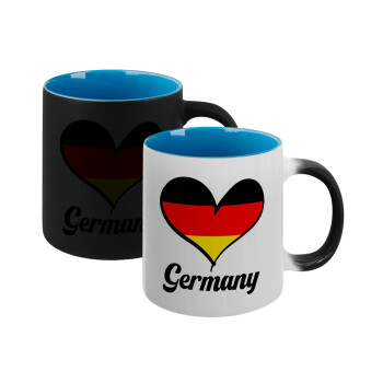 Germany flag, Κούπα Μαγική εσωτερικό μπλε, κεραμική 330ml που αλλάζει χρώμα με το ζεστό ρόφημα