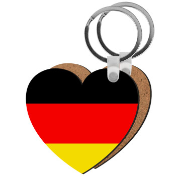 Germany flag, Μπρελόκ Ξύλινο καρδιά MDF