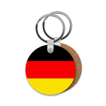 Germany flag, Μπρελόκ Ξύλινο στρογγυλό MDF Φ5cm