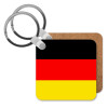 Germany flag, Μπρελόκ Ξύλινο τετράγωνο MDF 5cm (3mm πάχος)