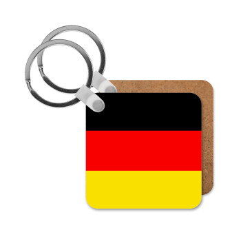 Germany flag, Μπρελόκ Ξύλινο τετράγωνο MDF