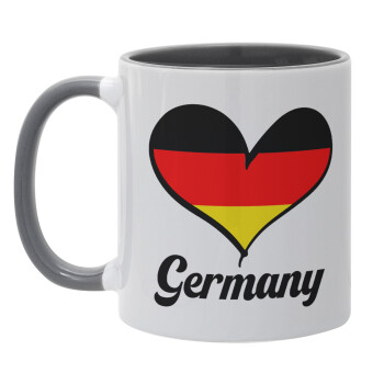 Germany flag, Κούπα χρωματιστή γκρι, κεραμική, 330ml