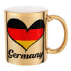 Germany flag, Κούπα κεραμική, χρυσή καθρέπτης, 330ml
