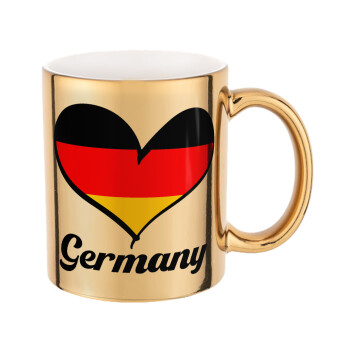 Germany flag, Κούπα κεραμική, χρυσή καθρέπτης, 330ml