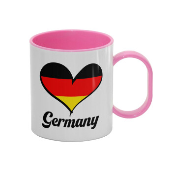 Germany flag, Κούπα (πλαστική) (BPA-FREE) Polymer Ροζ για παιδιά, 330ml