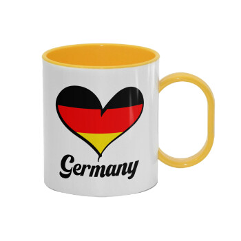 Germany flag, Κούπα (πλαστική) (BPA-FREE) Polymer Κίτρινη για παιδιά, 330ml