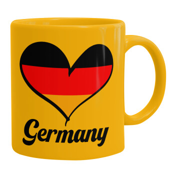 Germany flag, Κούπα, κεραμική κίτρινη, 330ml (1 τεμάχιο)