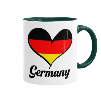 Germany flag, Κούπα χρωματιστή πράσινη, κεραμική, 330ml