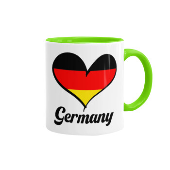 Germany flag, Mug colored light green, ceramic, 330ml