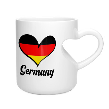 Germany flag, Κούπα καρδιά λευκή, κεραμική, 330ml