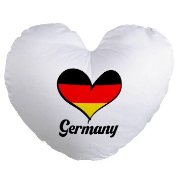 Germany flag, Μαξιλάρι καναπέ καρδιά 40x40cm περιέχεται το  γέμισμα