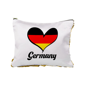 Germany flag, Τσαντάκι νεσεσέρ με πούλιες (Sequin) Χρυσό