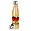 Glitter gold stainless steel thermos bottle, double-walled, 500ml