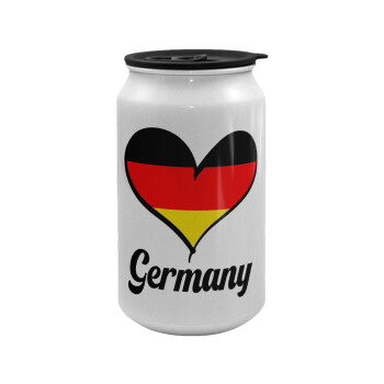Germany flag, Κούπα ταξιδιού μεταλλική με καπάκι (tin-can) 500ml