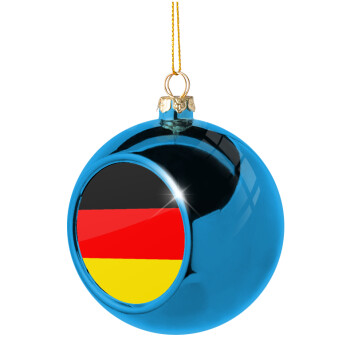 Germany flag, Χριστουγεννιάτικη μπάλα δένδρου Μπλε 8cm