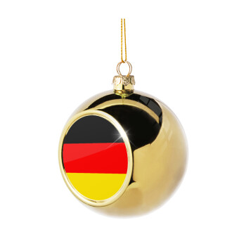 Germany flag, Χριστουγεννιάτικη μπάλα δένδρου Χρυσή 8cm