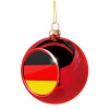 Germany flag, Χριστουγεννιάτικη μπάλα δένδρου Κόκκινη 8cm