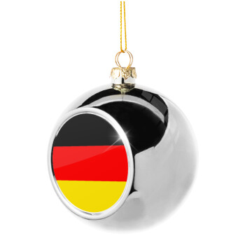 Germany flag, Χριστουγεννιάτικη μπάλα δένδρου Ασημένια 8cm