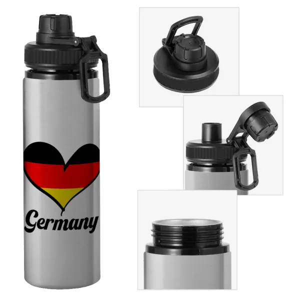Germany flag — Μεταλλικό παγούρι νερού με καπάκι ασφαλείας, αλουμινίου 850ml