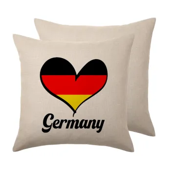 Germany flag, Μαξιλάρι καναπέ ΛΙΝΟ 40x40cm περιέχεται το  γέμισμα