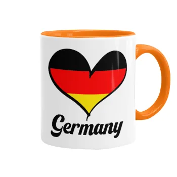 Germany flag, Mug colored orange, ceramic, 330ml
