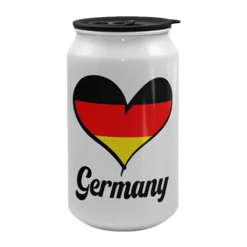 Germany flag, Κούπα ταξιδιού μεταλλική με καπάκι (tin-can) 500ml