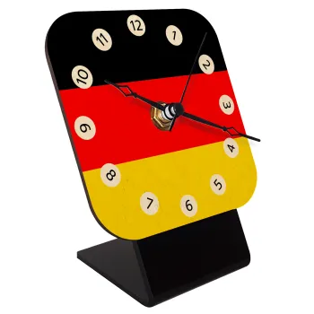 Germany flag, Επιτραπέζιο ρολόι σε φυσικό ξύλο (10cm)