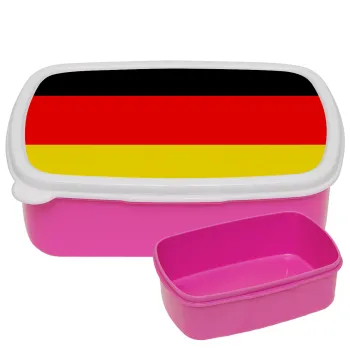 Germany flag, ΡΟΖ παιδικό δοχείο φαγητού (lunchbox) πλαστικό (BPA-FREE) Lunch Βox M18 x Π13 x Υ6cm