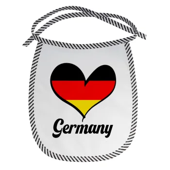 Germany flag, Σαλιάρα μωρού αλέκιαστη με κορδόνι Μαύρη