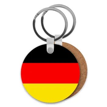 Germany flag, Μπρελόκ Ξύλινο στρογγυλό MDF Φ5cm
