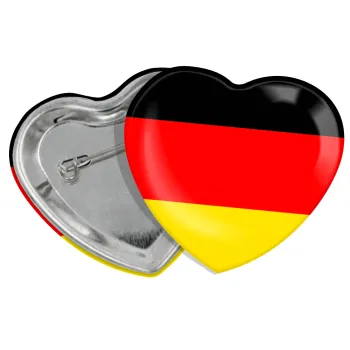 Germany flag, Κονκάρδα παραμάνα καρδιά (57x52mm)