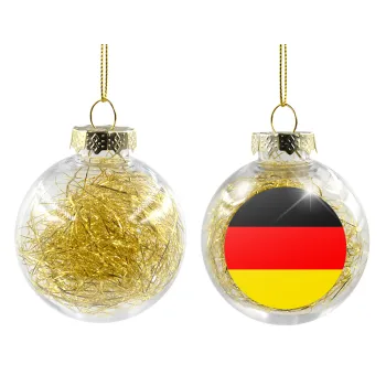 Germany flag, Transparent Christmas tree ball ornament with gold filling 8cm