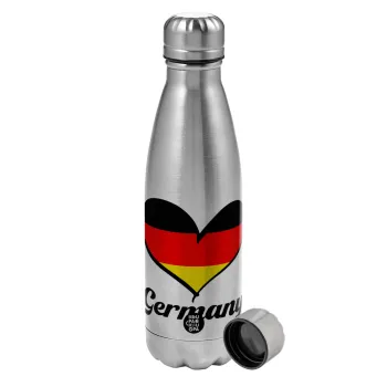 Germany flag, Metallic water bottle, stainless steel, 750ml